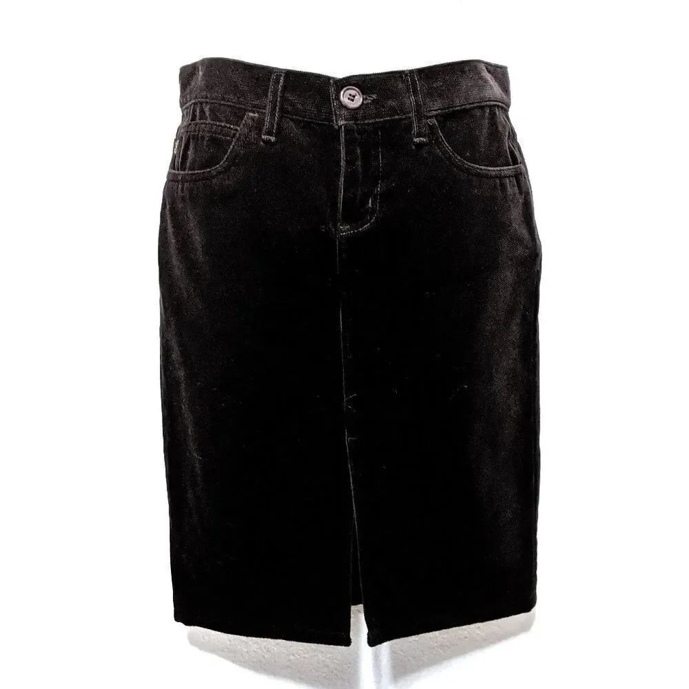 JUICY COUTURE Brown Velour Front Slit Skirt S